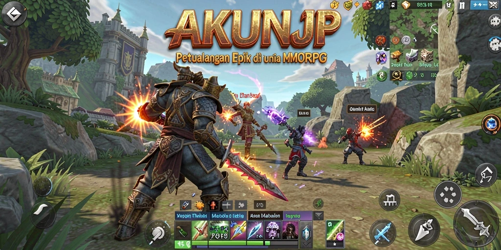 Tangkapan layar menunjukkan aksi seru dalam game MMORPG.
