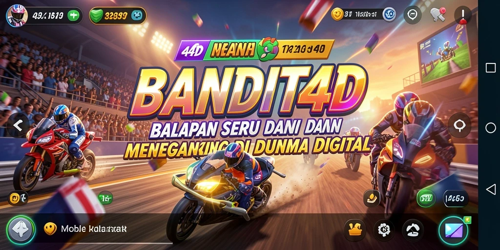 Screenshot gameplay BANDIT4D yang menunjukkan aksi balapan menegangkan.