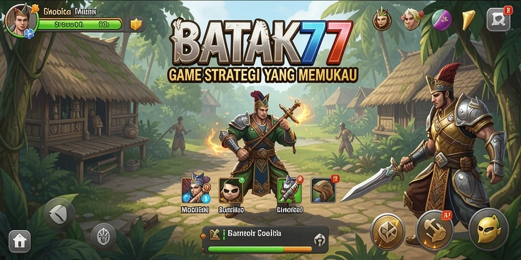 Tangkapan layar utama BATIK77 menampilkan gameplay strategi yang menegangkan.