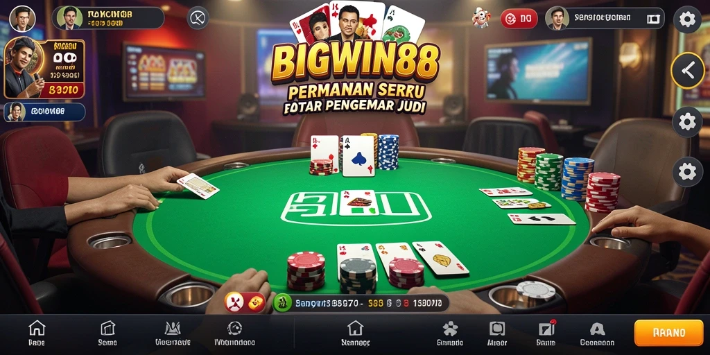 Tampilan gameplay Poker yang seru dan interaktif di BIGWIN88.