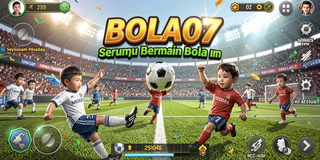 Tampilan gameplay BOLA07 yang seru dan mendebarkan dalam arena arcade.