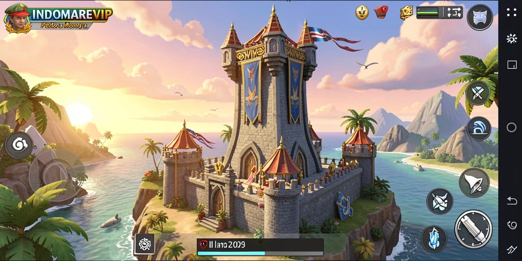 Tampilan gameplay <strong>INDOMAREVIP</strong> yang menegangkan dalam pertahanan menara.