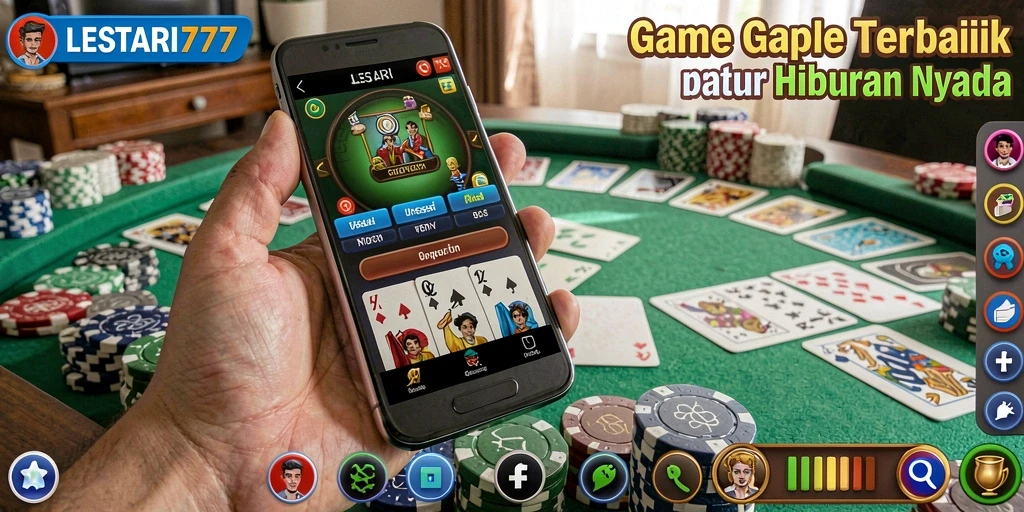 Tampilan gameplay Gaple yang seru di LESTARI777.