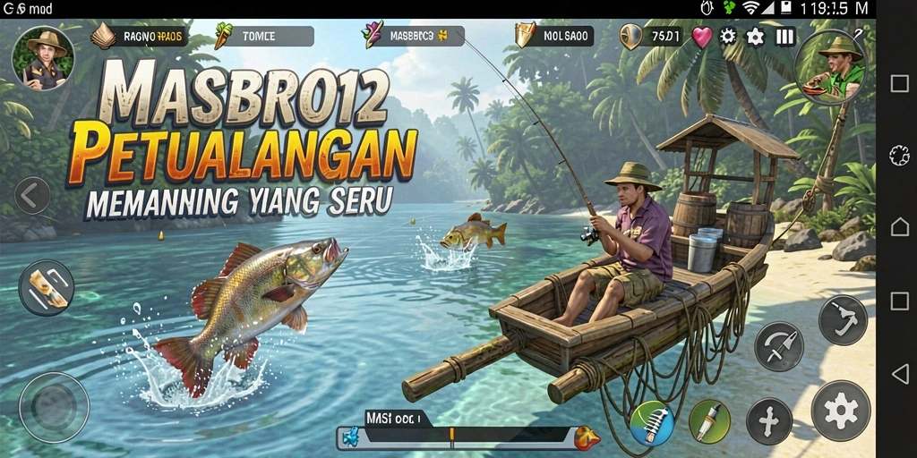 Tangkapan besar dalam permainan memancing yang seru.