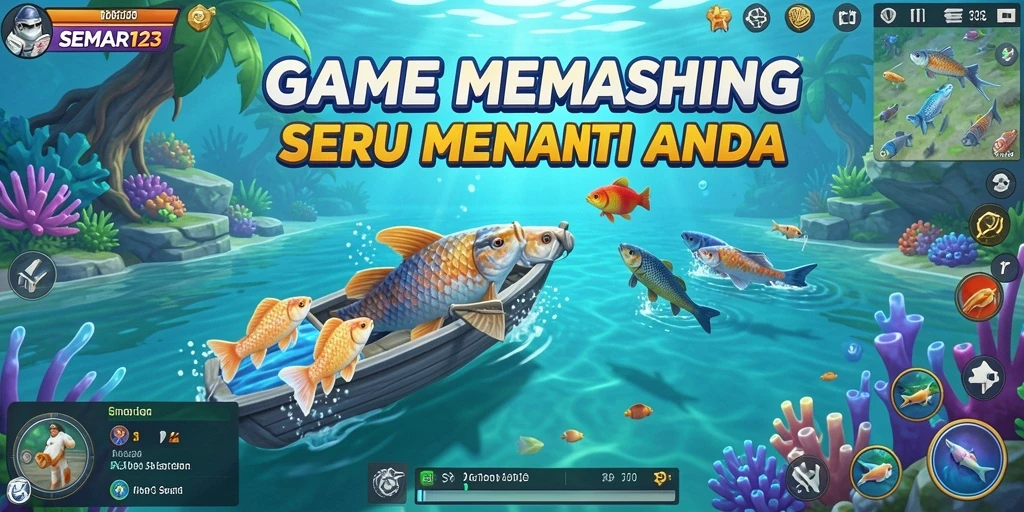 Gameplay seru dari SEMAR123 saat memancing ikan di lokasi indah.