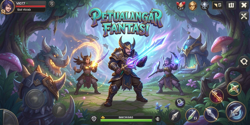 Screenshot VIO77 menampilkan aksi seru dalam pertarungan RPG.